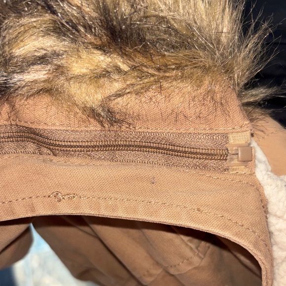 Garage Tan Utility Jacket with Fur Hood - Picture 8 of 9